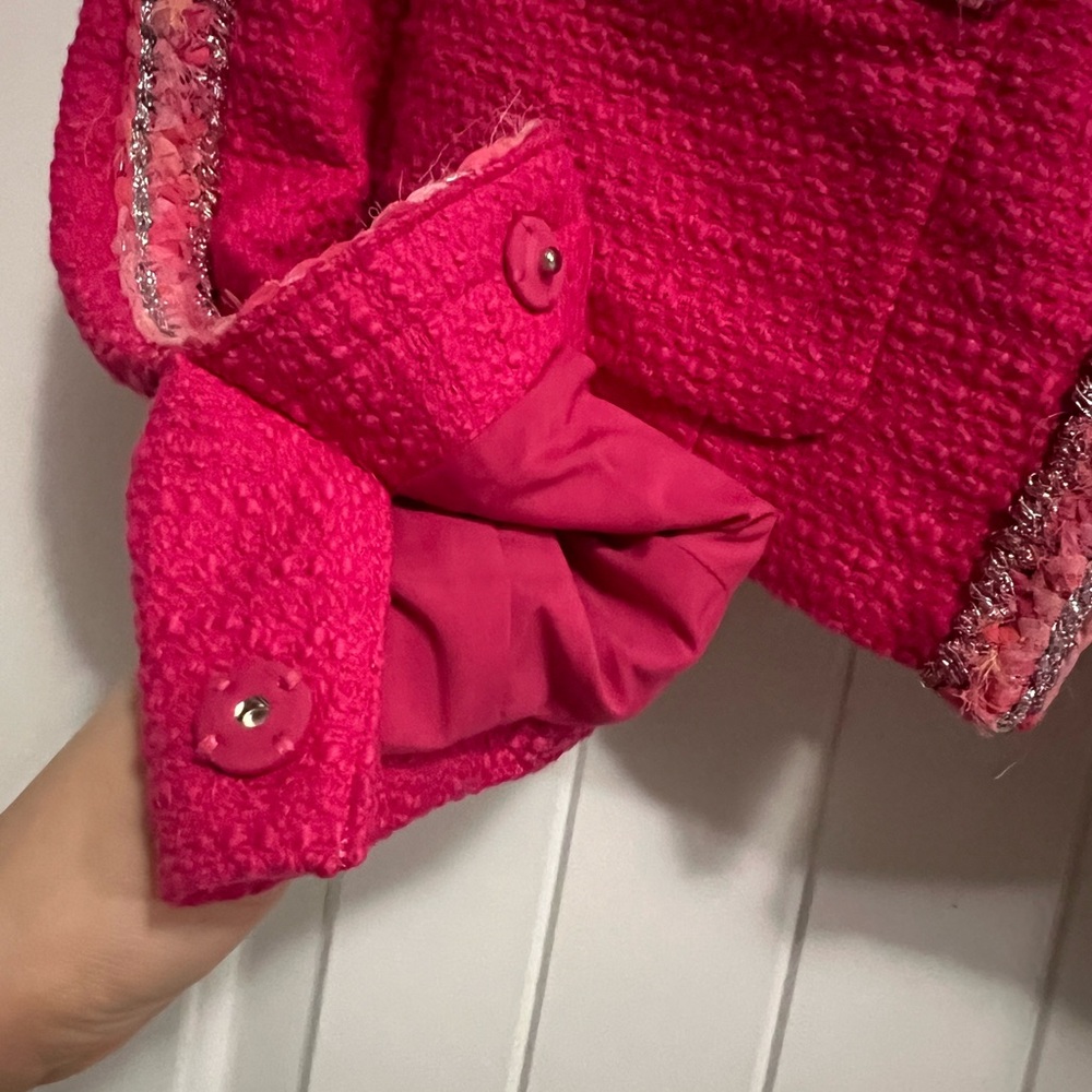 Cabi Ballroom Preppy Jacket Blazor| Size Small | Fuchsia Bouclé Tweed - Picture 11 of 14